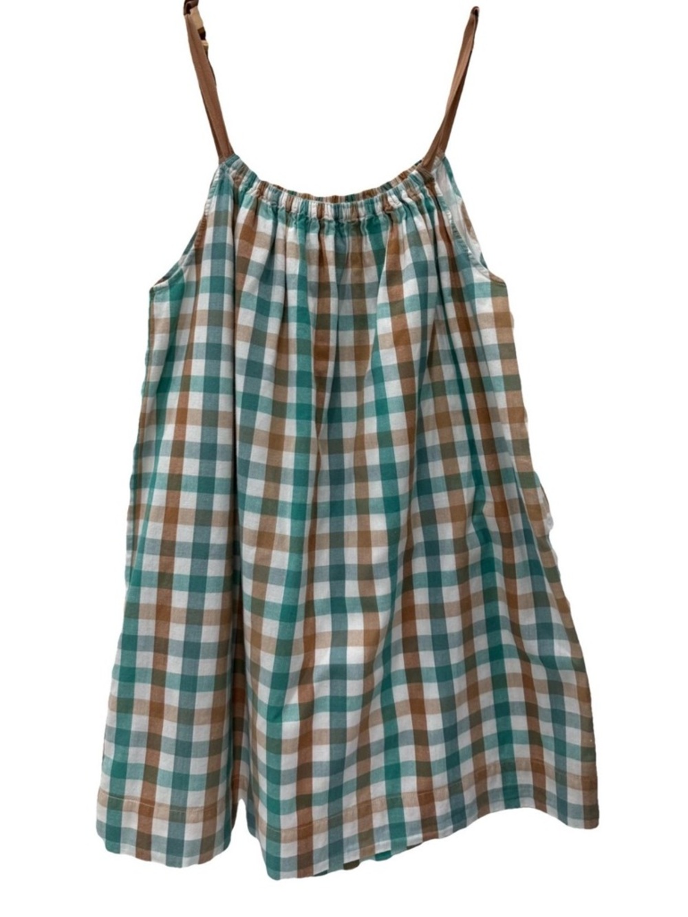 Bonpoint Girls Cotton Gingham sundress with Bow Ties - Size: 10 Years